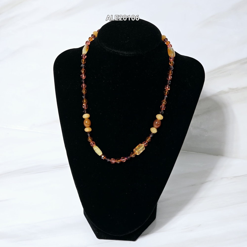 Swarovski Amber and Gold Tones Necklace